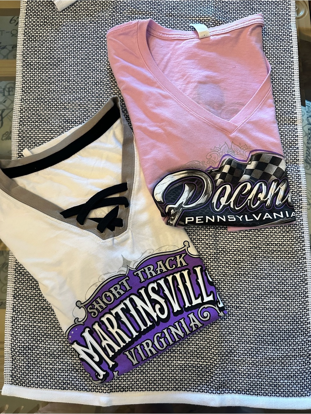 Short Track Martinsville & Pocono Graphic V-Neck Tees - on